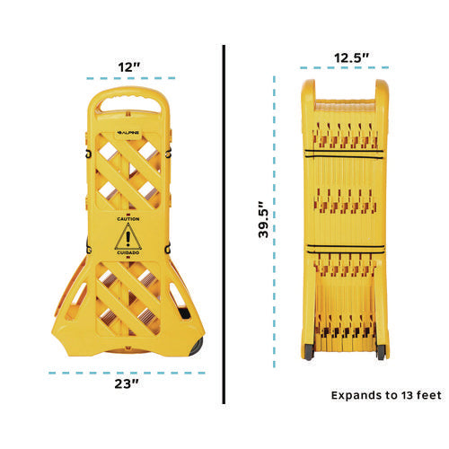 Expandable Portable Fence Barrier Safety Barricade, Plastic, 1.97 X 153.54 X 39.76, Yellow