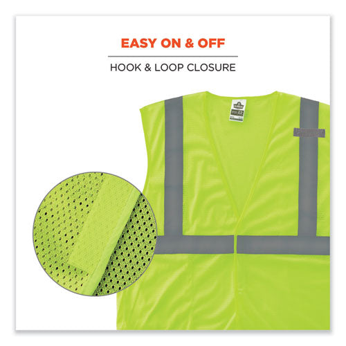 Glowear 8210hl Class 2 Economy Mesh Hook And Loop Vest, Polyester, 2x-large/3x-large, Lime