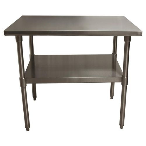 Stainless Steel Flat Top Work Tables, 48w X 30d X 36h, Silver, 2/pallet