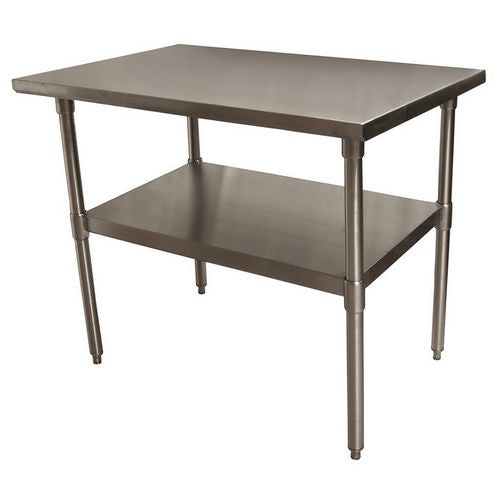 Stainless Steel Flat Top Work Tables, 48w X 30d X 36h, Silver, 2/pallet