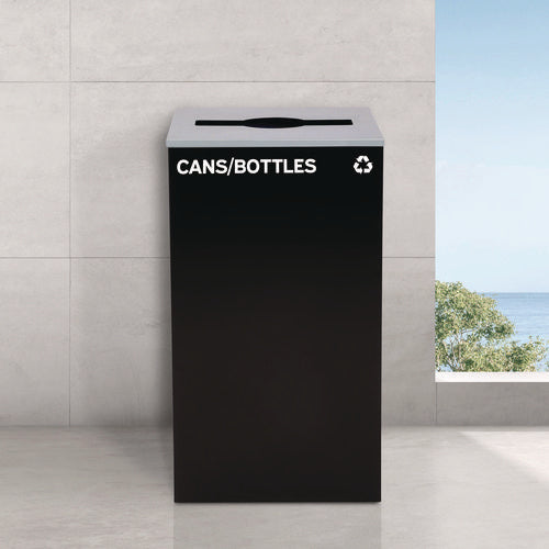 29 Gallon Trash/recycling Cans, Steel, Black Cans/bottles Recycling Can With Mixed Lid