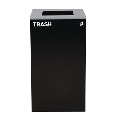 29 Gallon Trash/recycling Cans, Steel, Blue Cans/bottles Recycling With Circle Lid, Black Trash Can With Square Lid