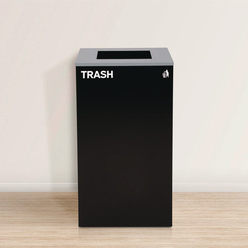 29 Gallon Trash/recycling Cans, Steel, Green Recycling Can With Square Lid, Black Trash Can With Square Lid