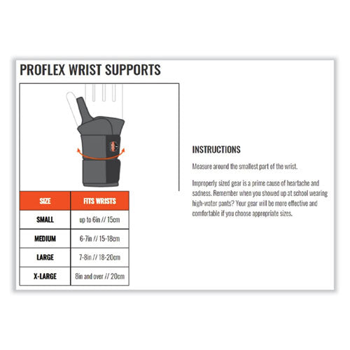 Proflex 4010 Double Strap Wrist Support, X-large, Fits Left Hand, Black