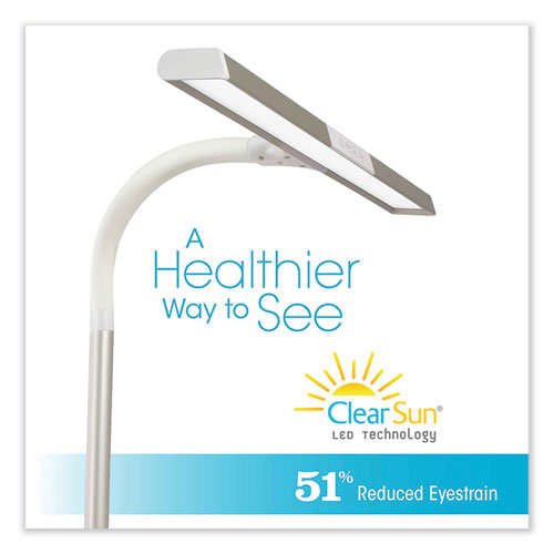 Wellness Series Perform Led Clamp Lamp With Three Color Modes, 16" To 24.75" High, White