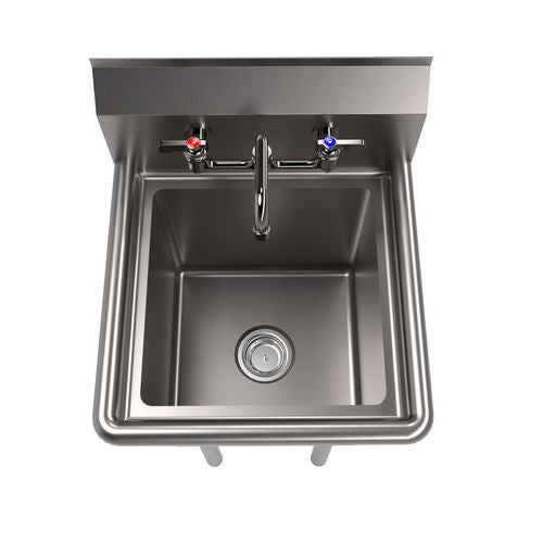 Stainless Steel Sink And Faucet Bundle, Sink/faucet/faucet Mounting Kit/drain, 15" L X 15" W X 14" D