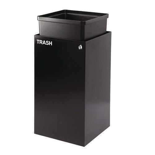 29 Gallon Trash/recycling Cans, Steel, Blue Recycling Can, Green Compost Can, Black Trash Can With Square Lids