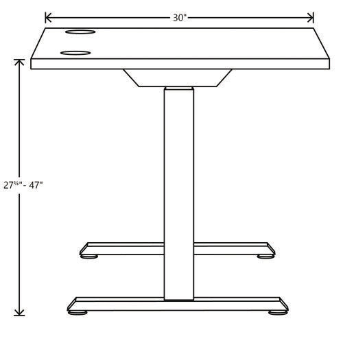 Mod Height Adjustable Desk Bundle, 60" X 30" X 27.5" To 46.75", Slate Teak/silver