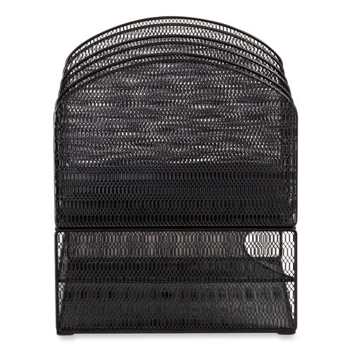 Onyx Mesh Desk Organizer With Three Horizontal And Upright Sections, Letter Size Files, 19.62 X 11.32 X 8.5, Black