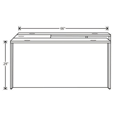 Mod U-station Bundle, 66" X 96" X 29", Sepia Walnut