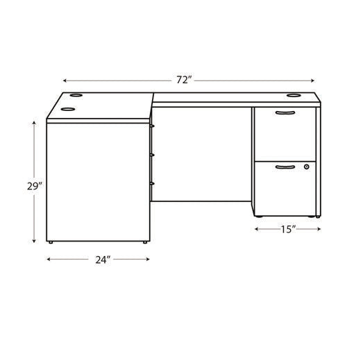 Mod L-station Double Pedestal Desk Bundle, 66" X 72" X 29", Java Oak