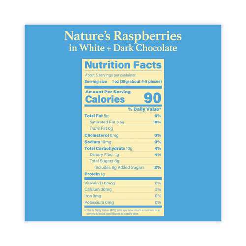 Nature's Hyper-chilled Raspberries In White And Dark Chocolate, 5 Oz Cup, 8/carton