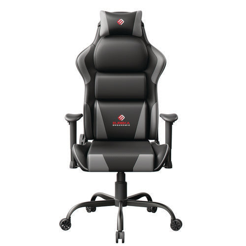 Hector Ergonomic Chair, Supports Up To 300 Lb, 20.25" - 24.25" Seat Height, Black Pu Leather Seat, Black/gray Pu Leather Back