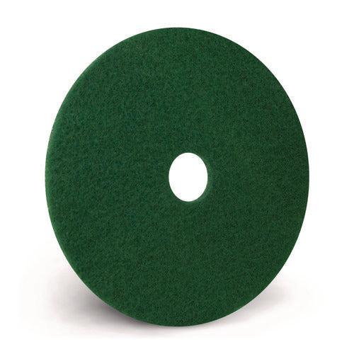 Scrubbing Pads, 12" Diameter, Green, 5/carton