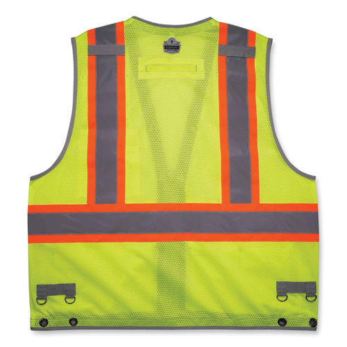 Glowear 8231tvk Class 2 Hi-vis Tool Tethering Safety Vest Kit, Polyester, 4x-large/5x-large, Lime