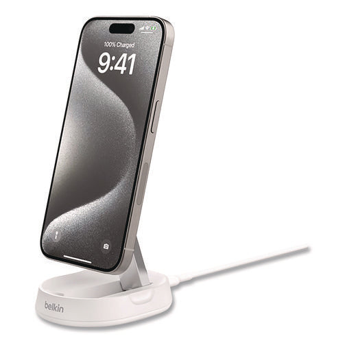 Boost Charge Pro Convertible Magnetic Wireless Charging Stand, Qi2 Wireless Charging, 15 W, White