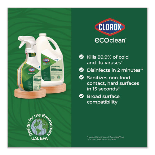 Clorox Pro Ecoclean Disinfecting Cleaner, Unscented, 32 Oz Spray Bottle