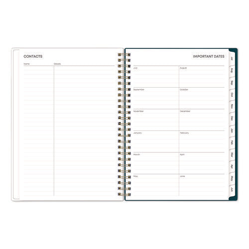 Greta Academic Year Weekly/monthly Planner, Floral Artwork, 8.63 X 5.88, Green Cover, 12-month: July 2024 To June 2025