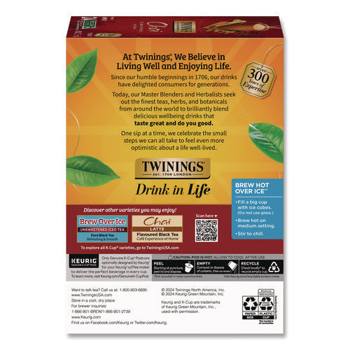 Tea K-cups, Chai, 0.12 Oz, 24/box