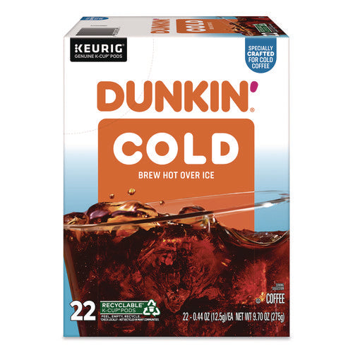 Cold Iced Coffee K-cups, Regular, 0.44 Oz, 22/box