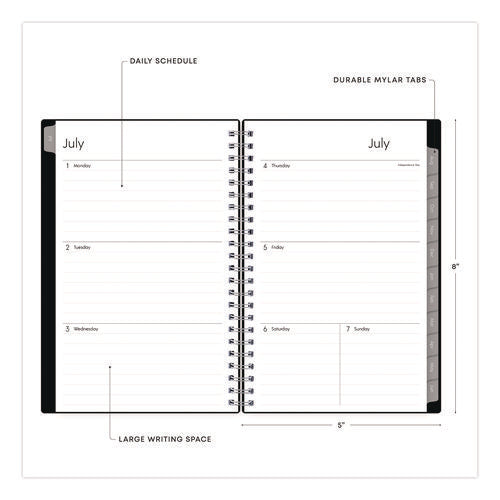 Enterprise Academic Weekly/monthly Planner, 8 X 5, Black Cover, 12-month (july To June): 2024 To 2025