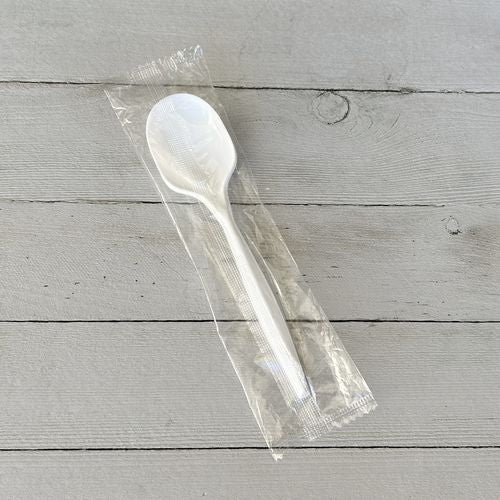 Mediumweight Wrapped Polypropylene Cutlery, Soup Spoon, White, 1,000/carton