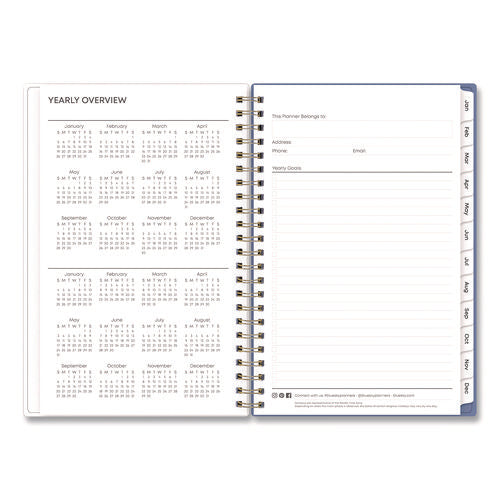 Cocorrina Weekly/monthly Planner, Pastel Paisley Artwork, 8 X 5, Blue/pink/white Cover, 12-month (jan To Dec): 2025