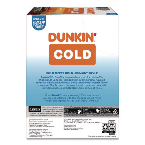 Cold Iced Coffee K-cups, Caramel, 0.44 Oz, 22/box