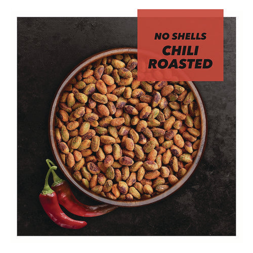 No Shells, Chili Roasted Pistachios, 2.25 Oz Packet, 8 Packets/box, 3 Boxes/carton