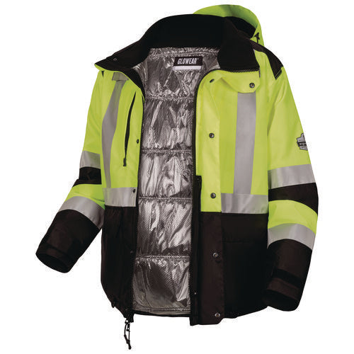 Glowear Class 3 Hi-vis Winter Jacket With Amplifire Heat Reflective Lining, Medium, Lime