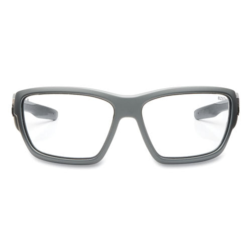 Skullerz Baldr Safety Glasses, Matte Gray Nylon Impact Frame, Anti-fog Clear Polycarbonate Lens