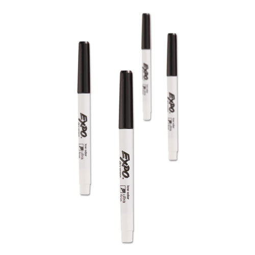 Low-odor Dry-erase Marker, Extra-fine Bullet Tip, Black, 4/pack