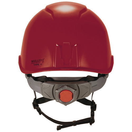 Skullerz 8976led Class E Safety Helmet With Led Light, 6-point Ratchet Suspension, Red