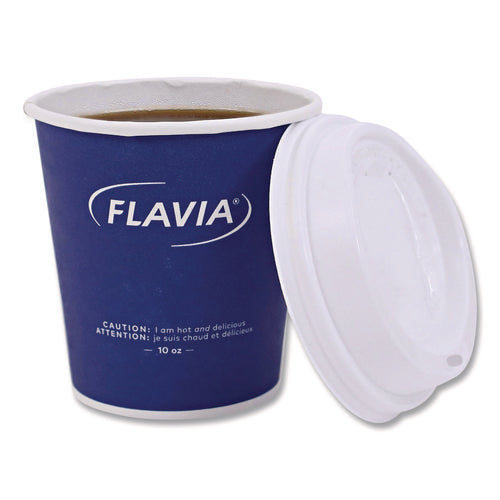 Hot Beverage Paper Cup Lids 10 Oz, Fits Flavia 10 Oz Paper Cup, White, 100/sleeve, 10 Sleeves/carton