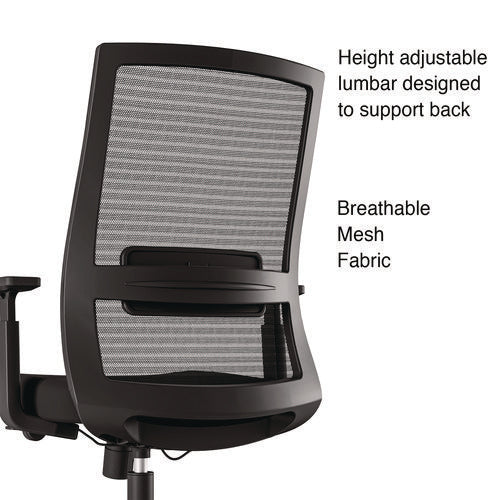 Ashdale Ergonomic Fabric Swivel Task Chair, Supports Up To 275 Lb, 18.15 To 21.89 Seat Height, Black Seat/back, Black Base