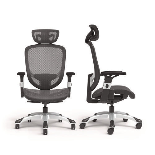 Minerva Ergonomic Mesh Swivel Task Chair, Supports Up To 275 Lb, 17.24 To 20.98 Seat Height, Black Seat/back, Black Base