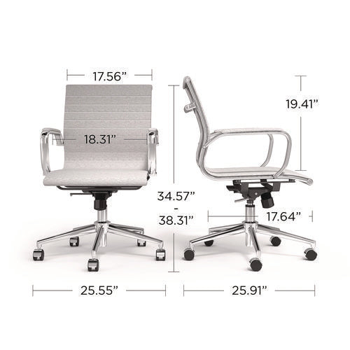 Siskin Fabric Managers Chair, Supports Up To 275 Lb, 16.93 To 20.67 Seat Height, Gray Seat, Gray Back, Chrome Base