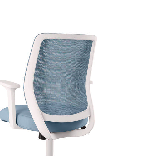 Wessex Ergonomic Fabric Mesh Swivel Task Chair, Up To 275 Lb, 17.09 To 20.83 Seat Height, Seafoam Seat/back, White Base