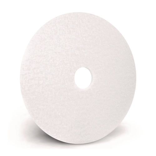 Polishing Pads, 18" Diameter, White, 5/carton