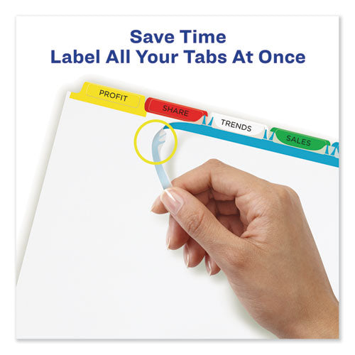 Print And Apply Index Maker Clear Label Dividers, 5-tab, Color Tabs, 11 X 8.5, White, Traditional Color Tabs, 25 Sets