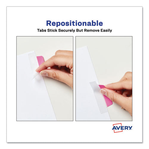 Ultra Tabs Repositionable Tabs, Margin Tabs: 2.5" X 1", 1/5-cut, Assorted Neon Colors, 24/pack