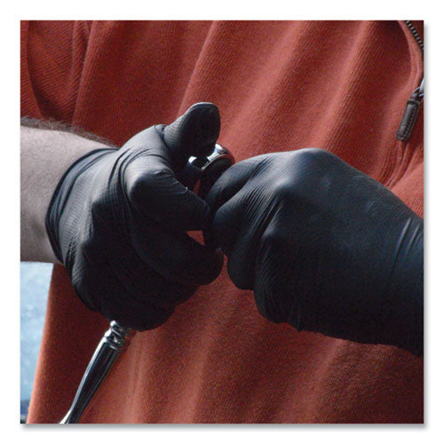 Heavy-duty Industrial Nitrile Gloves, Powder-free, 6 Mil, Large, Black, 100 Gloves/box, 10 Boxes/carton