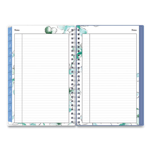 Lindley Weekly/monthly Planner, Lindley Floral Artwork, 8 X 5, White/blue/green Cover, 12-month (jan To Dec): 2024