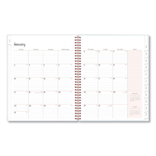 Joselyn Weekly/monthly Planner, Joselyn Floral Artwork, 11 X 8.5, Pink/peach/black Cover, 12-month (jan To Dec): 2024