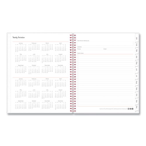 Joselyn Weekly/monthly Planner, Joselyn Floral Artwork, 11 X 8.5, Pink/peach/black Cover, 12-month (jan To Dec): 2024