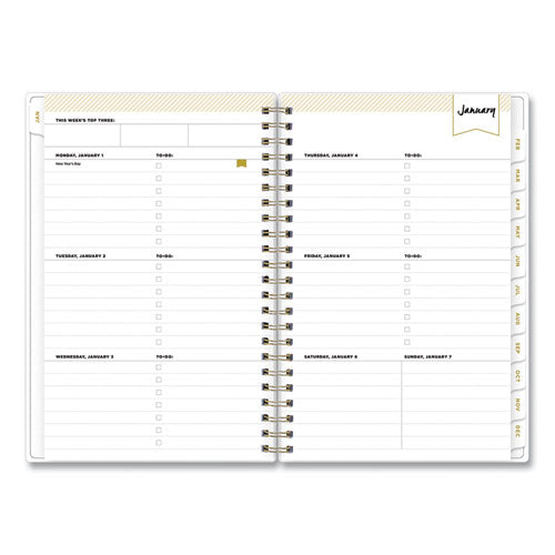 Day Designer Palms Weekly/monthly Planner, Palms Artwork, 8 X 5, Green/white Cover, 12-month (jan To Dec): 2024