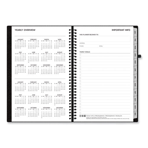 Aligned Weekly/monthly Planner, 8 X 5, Black Cover, 12-month (jan To Dec): 2024