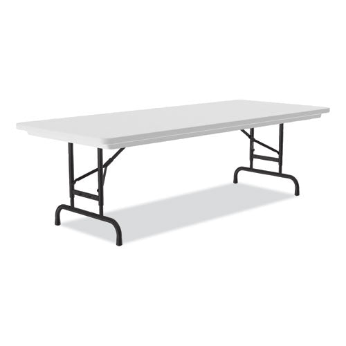 Adjustable Folding Tables, Rectangular, 96" X 30" X 22" To 32", Gray Granite Top, Black Legs, 4/pallet