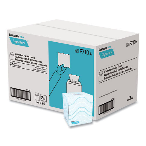 Signature Facial Tissue, 2-ply, White, Cube, 90 Sheets/box, 36 Boxes/carton