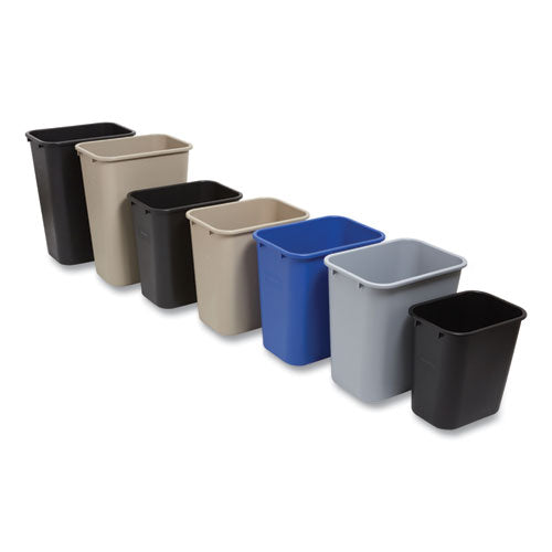 Open Top Indoor Trash Can, 10.25 Gal, Plastic, Black